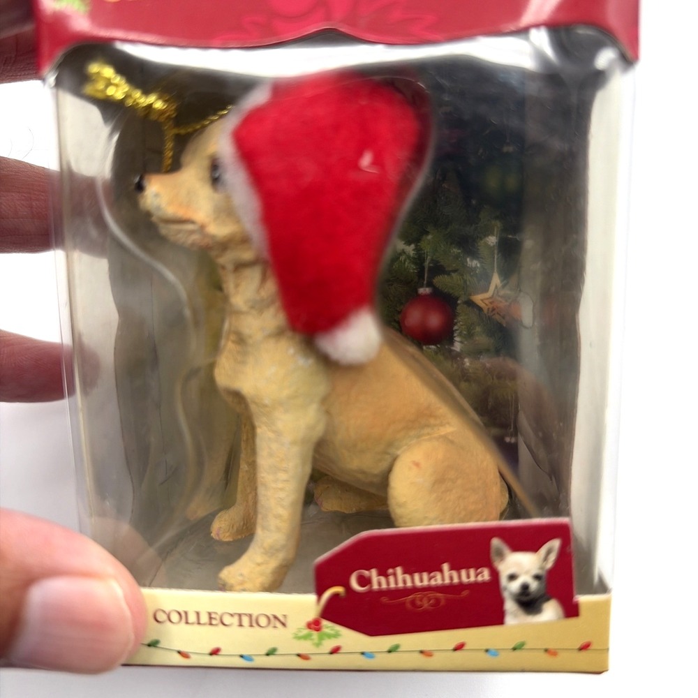 Chihuahua Christmas Ornament Dog Santa Hat ACA Figure Pet Collection in box